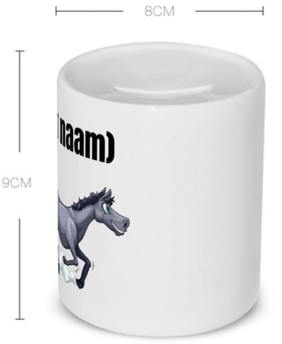 Akyol - rennend paard met eigen naam Spaarpot - Paarden - paarden liefhebbers - iemand die houdt van paarden - verjaardag - cadeau - kado - 350 ML inhoud