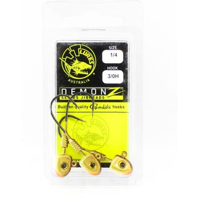 Tackle Tactics TT Demonz Jig Head 1/4oz 3/0H 3/pack Golden Boy (7402)