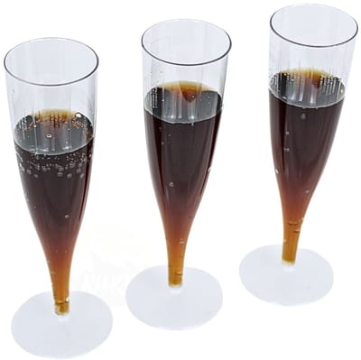 20x Stevig Plastic Champagne glazen (135ml), Hard Plastic Wijnglazen voor Bruiloften, Verjaardagen, Kerst & Feesten Elegant, Stevig & Herbruikbaar