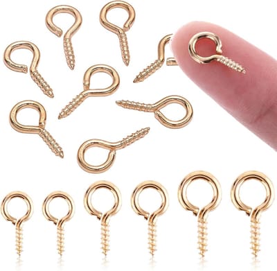 300 Stuks Kleine Schroefogen Naalden in 3 Maten, Mini Metalen Naalden voor Sieraden Maken, Zelftappende Schroeven en Haakjes