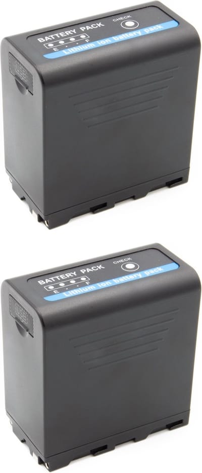 ChiliPower Sony NP-F970 / NP-F980U accu - Extra Power - 10.050mAh - met USB-in én USB-out - 2-Pack