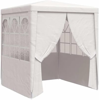 Partytent met zijwanden - Paviljoen tent - Feestelijke buitenruimte - Water- en uv-bestendig - 2 x 2 meter - Wit