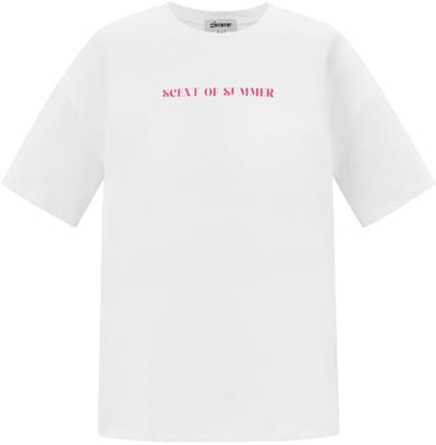 Oversized Katoen Vrouwen T-shirt met 'SCENT OF SUMMER' Print - Maat L