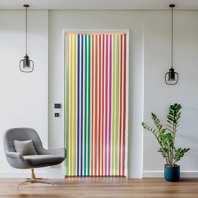 Jekra Vliegengordijnen - Deurgordijn - Linten - Multicolor/Wit - 90x220 cm