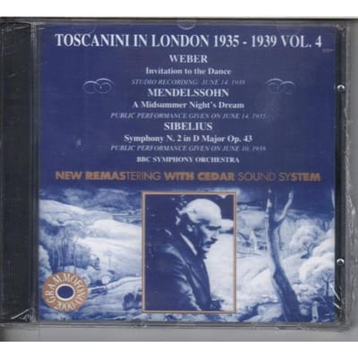 CD ARTURO TOSCANINI - Toscanini in Londen (1935-1939) Vol AB78614 Grammofoon 2000 Italië Klassiek Gebruikt gray