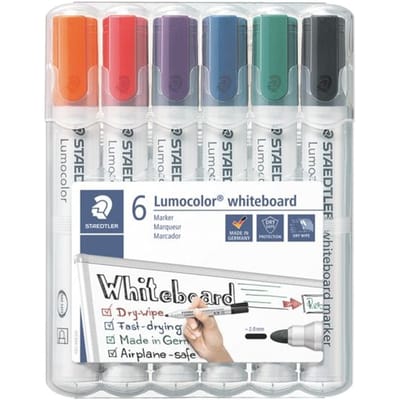Viltstift Staedtler Lumocolor 351 whiteboard set à 6 stuks assorti