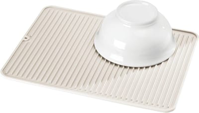 Antislip afdruiprek - Grote siliconen afdruiprekmat voor potten en schalen - Vaatwasmachinebestendige afdruiprek voor keuken - Crème
