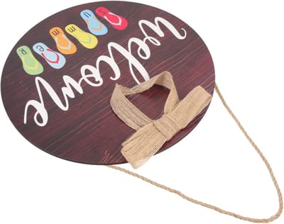 Welkom Bord - Wanddecoratie Hangend Ornament - Voordeur Versiering - Duurzaam Synthesemateriaal - 28.7cm Rond - Diverse Kleuren