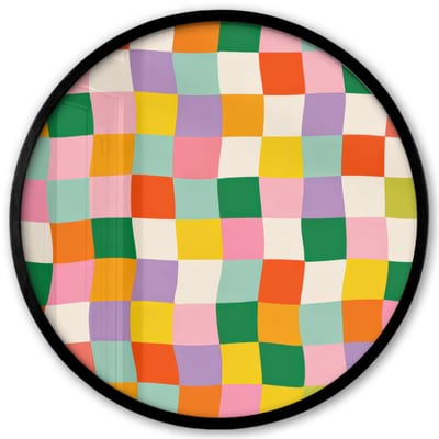 Poster in lijst Rond - Fotolijst 40x40 cm - Posters - Vierkanten - Kleurrijk - Golvend - Ronde posterlijst zwart - Decoratie - Wanddecoratie woonkamer - Muurdecoratie slaapkamer
