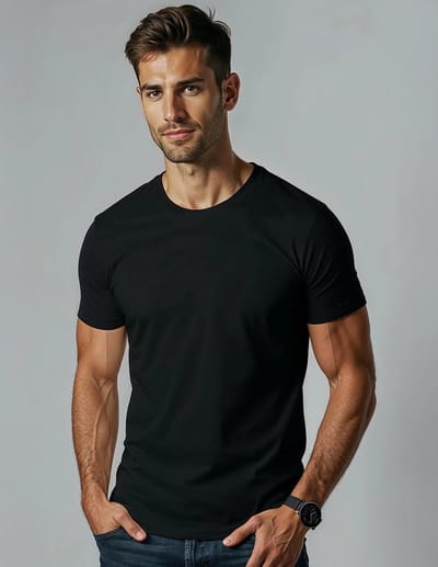 Zijden Heren T-Shirt Rondhals - inSilk Silkbasics - 100% Zijde - Zwart - Maat S