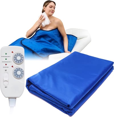Aurixi® Professionele Infrarood Deken - tot 55° - Infrarooddeken - Afstandsbediening - Blauw- 220cm x 180cm x 2cm; 2.7 kg