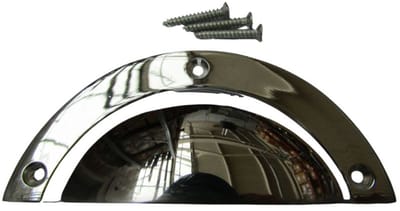 Large Plain Victorian Cup Pull Handle Polished Chrome