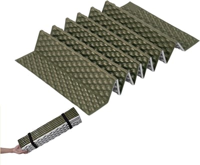 Opvouwbare Campingmat - Isolerend Kussen - Outdoor Vocht Wering - Verdikt IXPE Aluminium - 190 x 60 x 2.6 - Groen