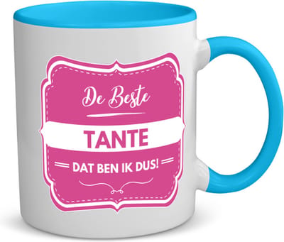 Akyol - de beste tante koffiemok - theemok - blauw - Tante - een tante - verjaardagscadeau - verjaardag - cadeau voor tante - cadeau - kado - geschenk - gift - tante artikelen - 350 ML inhoud