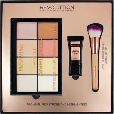 Makeup Revolution - Amplified Strobe & Highlighting Set - Gift Set