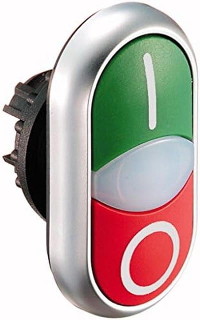 Dubbele Drukknop - Lichtmelder Schakelaar - Verlichting Sturen - Groen Wit Rood Indicatie - 30 x 30 x 55 cm