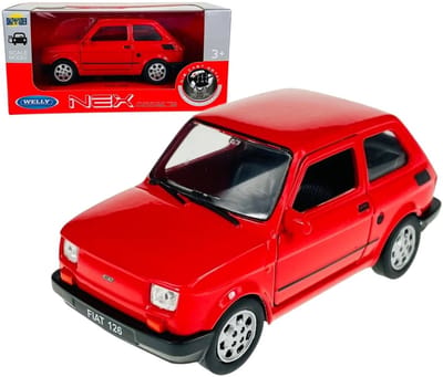 Metalen modelauto Fiat 126p, schaal 1:34, rood, merkloos