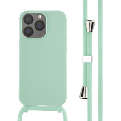 imoshion Hoesje - Geschikt voor Apple iPhone 13 Pro - Siliconen hoesje met koord - Mintgroen