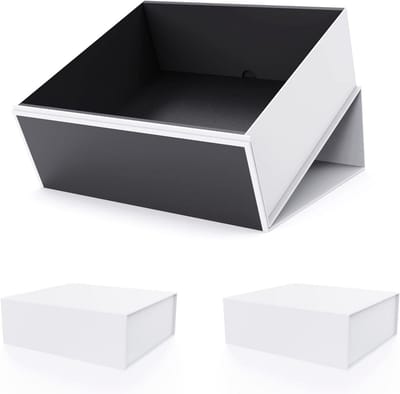 Luxe Cadeaubox Set van 3 met Magnetische Sluiting en Strik - Wit - Perfect voor Cadeaus en Feestdagen