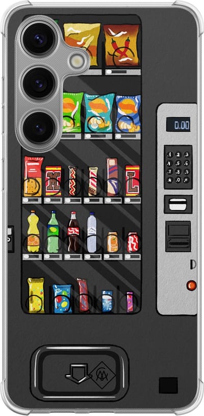 Casimoda® hoesje - Geschikt voor Samsung Galaxy S24 Plus - Snoepautomaat - Shockproof case - Extra sterk - TPU/polycarbonaat - Zwart, Transparant