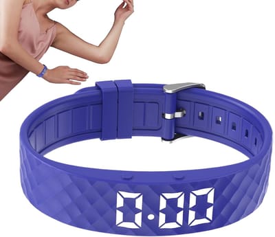 Stille Alarm Armband - Trilwekker Horloge - Rustig Wakker Worden - Meerdere Alarmen - 10cm Breed - Blauw