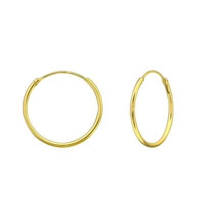 Montebello Oorbellen Alina XXL - 925 Zilver Verguld - 1,2mm - ∅20mm