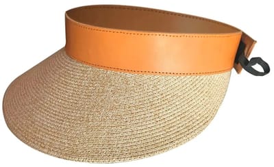 Anya Visor – Zonneklep Dames Verstelbaar UV Werend House of Ord - Maat: M-L: 58 cm - Naturel/Licht Bruin