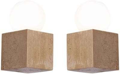 2 Stuks Wandlamp Binnen Woonkamer Wandlampen E27 Lampenkap voor Kinderkamer Eetkamer Slaapkamer Beige