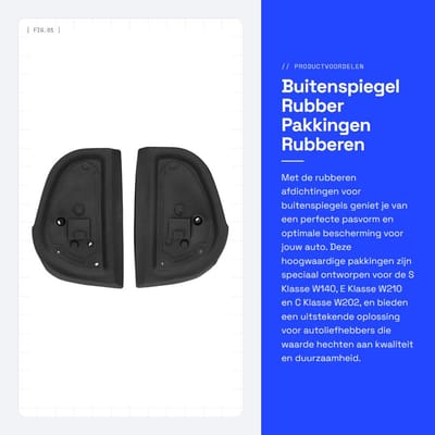 Dailygoods- Buitenspiegel Afdichtingen Duurzaam Rubber - 1 Paar Links/Rechts - Waterdicht - Antiroest - Perfecte Pasvorm - OEM 2108106316/2108106416 - Rubberen Pakkingen