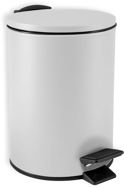 spirella Pedaalbak 3L - ADELAR - Adelar Pedaalbak 3L - Softclose Prullenbak met Uitneembare Binnenemmer - Mat Staal - 16,8 x 25 cm - Wit