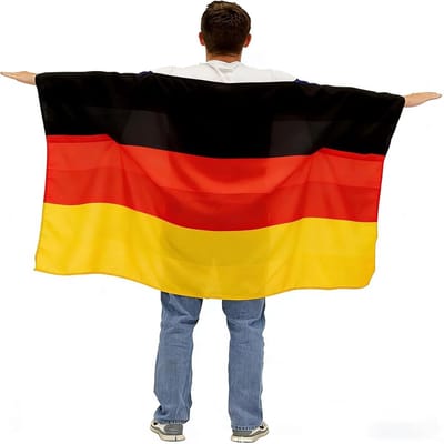 Duitse Vlag Cape 90 x 152 cm - Lichtgewicht Kostuum voor Stadion, Feesten en Evenementen