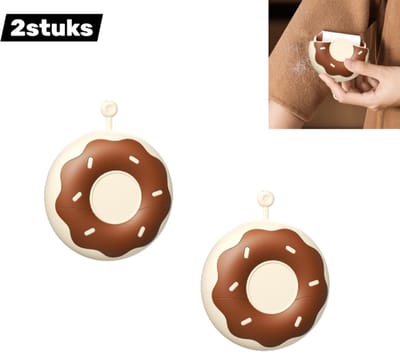 2stuks - Mini Pluizenroller - Opvouwbare Pluizenverwijderaar voor Kleding en Meubels - Handzaam Opbergcase voor Onderweg - Melkkoffie kleur