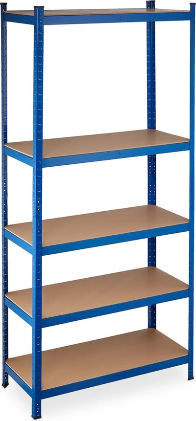 stellingkast - 1325 kg - 5 etages - steekverbinding - 220 x 100 x 45 cm - garage - blauw