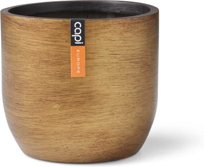 Capi Europe - Bloempot bol Retro Gold & Copper - 9x8 - Goud - Opening Ø7 - Bloempot voor binnen - 5 jaar garantie - BRTG139