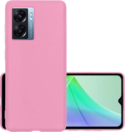 Hoesje - Geschikt voor OPPO A77 - Sterk & Shockproof - Hoes Cover - Siliconen Case - Lichtroze