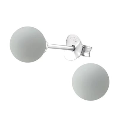 Aramat Jewels | Oorbellen | Lichtgrijze Zilveren Parel Oorbellen | | | |6mm | Zilver | Kinderen, Volwassenen | Verkleurd niet