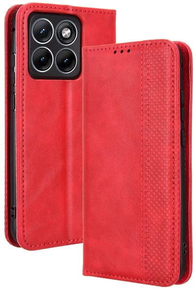 Coverup Hoesje - Geschikt voor Motorola Edge 70 Fusion Hoesje - Coverup Vintage Style Book Case - Rood
