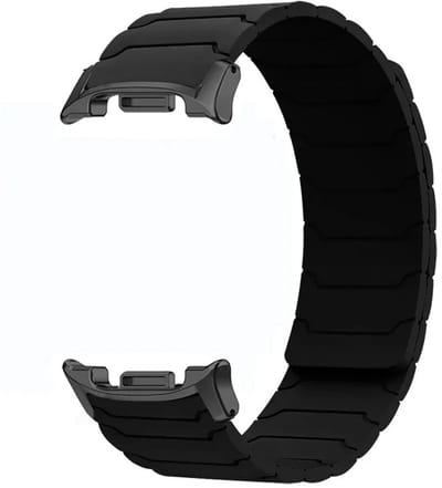 DrPhone EleganceStrap– Magnetische Silicone Watch Band voor Watch 8 40/44/46mm – N52 Super Magnetic – Premium Band - Zwart