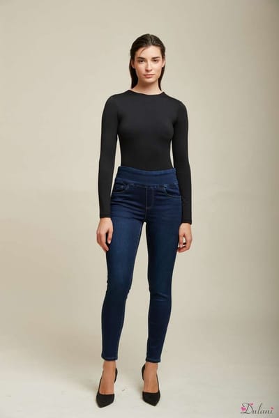 Broek Toxik3 met hoge taille jog dark denim extra comfy