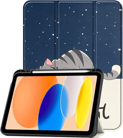 Hoesje - Geschikt voor Apple iPad A16/A18 (2025/2026) - 11 inch (11e & 12e generatie) - Dun & Stevig - Trifold Bookcase - Hard Cover Case - Met Uitsparing Geschikt voor Apple Pencil - Hardcover Book - Tablet Hoes - Kat