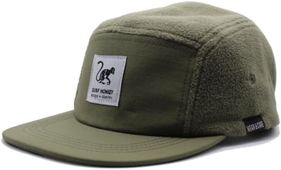 5-panel pet van gerecycled materiaal - Sherpa voering / Klassieke Jockey pet / One size (groen)