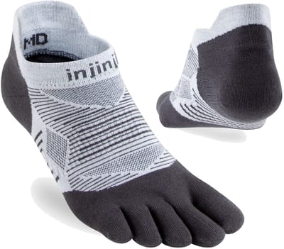 Injinji Teensokken Run Original Weight No Show Coolmax Unisex IS262110 gray XL=47,5-50