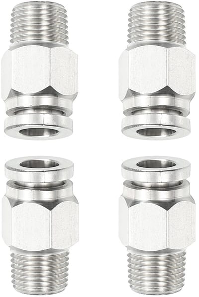 Dailygoods- Fitting Push-to-Connect 1/4" Buis OD - 1/4" NPT Buitendraad - 304 Roestvrij Staal - Gereedschapsvrij - Pneumatische Verbindingen - Pneumatische Connector