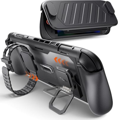 Beschermende hoes voor Nintendo Switch 2, 360° volledige bescherming, schokbestendig, ergonomisch ontwerp met metalen standaard en siliconen riem