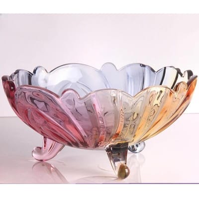 Glazen fruitschaal in Europese stijl, saladeschaal, snoepschaal, schaal voor gedroogd fruit, huishoudelijke koffietafel, woonkamer snackcontainer 22X10cm