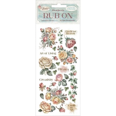 Stamperia - Venice City of Art Rub-On 4x8,5 Inch Roses (DFLRB166)