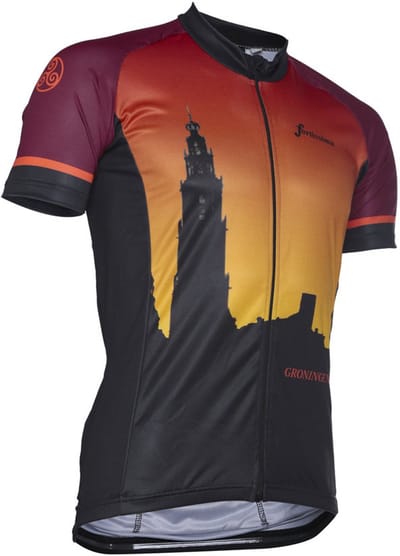 Fortissima Fietsshirt Heren en Dames - Korte Mouw - Olle Grieze Groningen Martinitoren - Maat XS