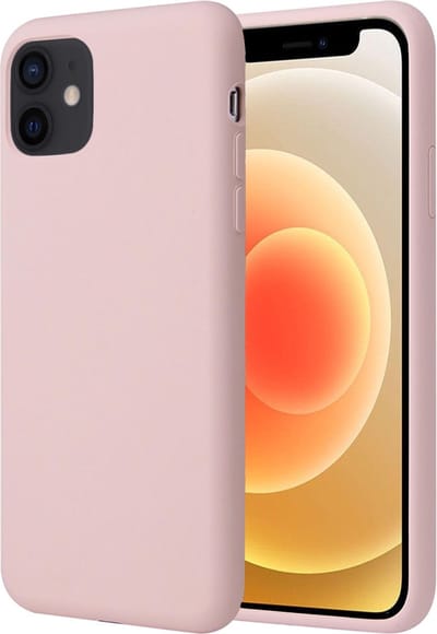 Hoesje geschikt voor iPhone 12 Mini - Matte Back Cover Microvezel Siliconen Case Hoes Roze