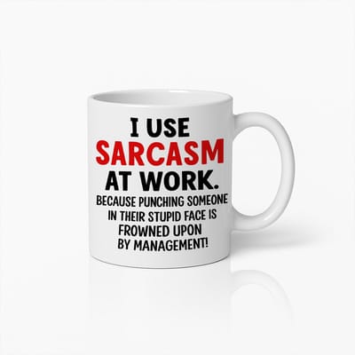 Grappige Sarcasme op Werk Mok 330ml – Humoristische Koffiebeker voor op Kantoor – Perfect Cadeau voor Collega’s en Vrienden
