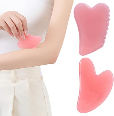 Gua Sha tools voor gezichtsmassage, met en zonder tanden voor huidversteviging, revitalisering en ontspanning van de huid, eenvoudig schoon te maken en te gebruiken